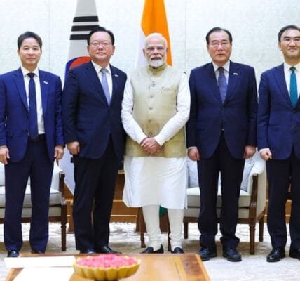 A delegation of Special Envoys from South Korea meets PM Narendra Modi