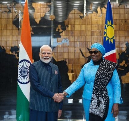 Delegation level talks held between PM Modi and Namibia President Netumbo Nandi-Ndaitw, several MoUs signed