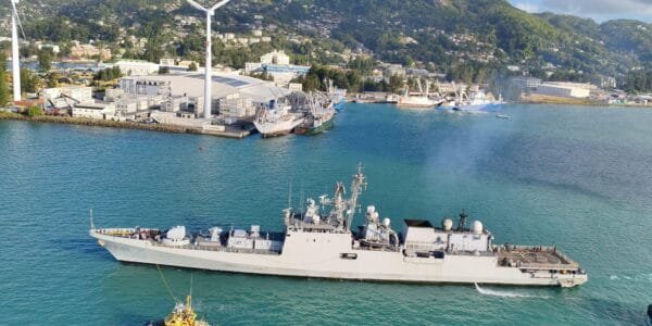Frontline stealth frigate INS Teg concludes port visit at Port Victoria, Seychelles