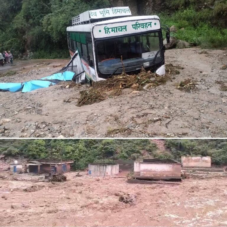 हिमाचल प्रदेश में मॉनसून की भारी वर्षा, भूस्खलन और बादल फटने की घटनाओं से जानमाल की भारी क्षति