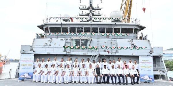 Hindustan Shipyard Limited handed over the first indigenously built Diving Support Vessel Nistar to the Indian Navy at Visakhapatnam