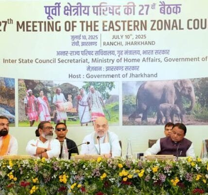 Home Minister Amit Shah today chaired the 27th meeting of the Eastern Zonal Council in Ranchi, the capital of Jharkhand