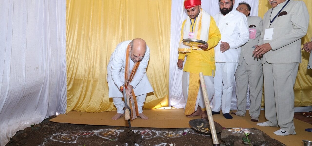 Home Minister Amit Shah today performed the Bhoomi Pujan of Poona Lifespace International in Pune, Maharashtra