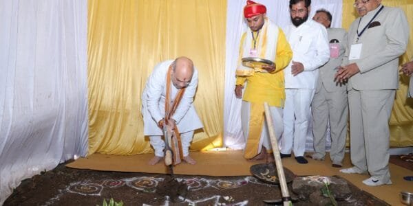 Home Minister Amit Shah today performed the Bhoomi Pujan of Poona Lifespace International in Pune, Maharashtra