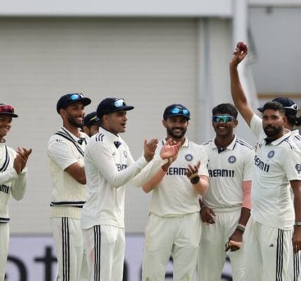 India will start the second innings of the second cricket test match with England in Birmingham with a lead of 244 runs