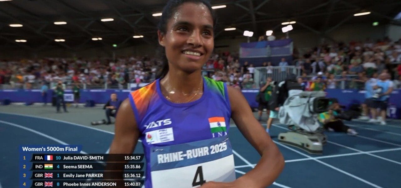 Indian runner Seema became the first woman to win a medal in 5000 meters race in the University Games of Germany