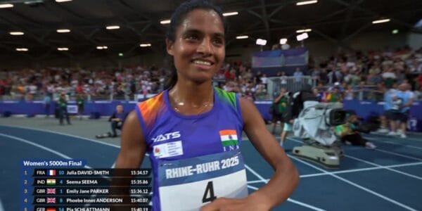 Indian runner Seema became the first woman to win a medal in 5000 meters race in the University Games of Germany