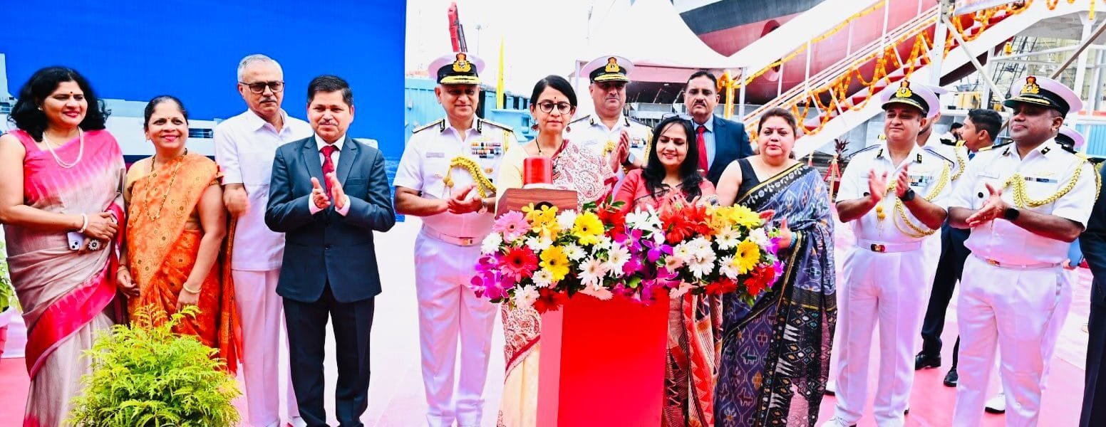 Indigenous pollution control vessel ‘Samudra Prachet’ launched for Indian Coast Guard by Goa Shipyard Limited
