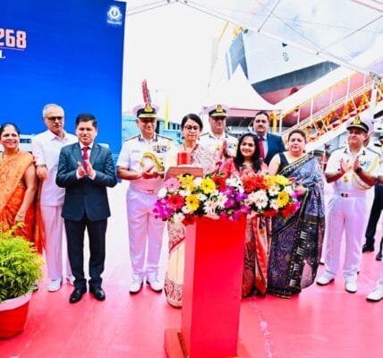 Indigenous pollution control vessel ‘Samudra Prachet’ launched for Indian Coast Guard by Goa Shipyard Limited
