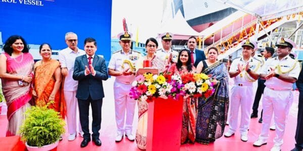 Indigenous pollution control vessel ‘Samudra Prachet’ launched for Indian Coast Guard by Goa Shipyard Limited