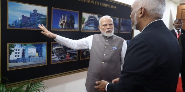 PM Modi and President of Maldives jointly inaugurate Maldives Defence Ministry building