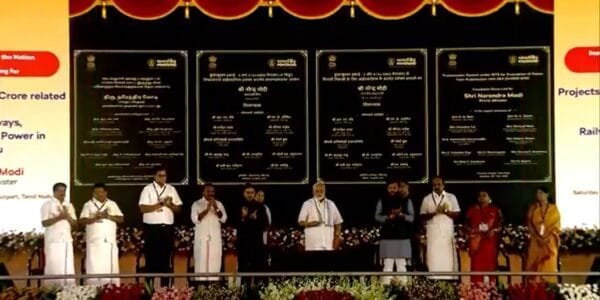 PM Modi lays the foundation stone, inaugurates and launches development works worth over Rs 4800 crore in Thoothukudi, Tamil Nadu