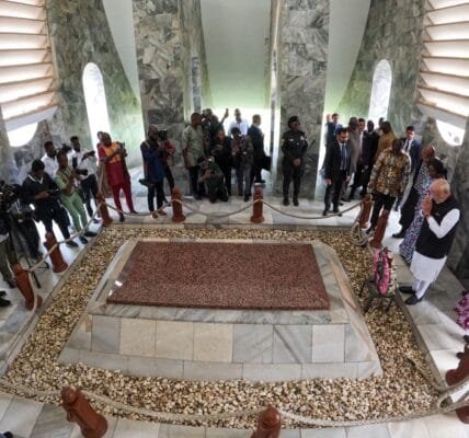PM Modi pays homage at Nkrumah Memorial Park in Accra