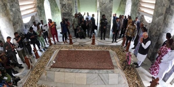 PM Modi pays homage at Nkrumah Memorial Park in Accra