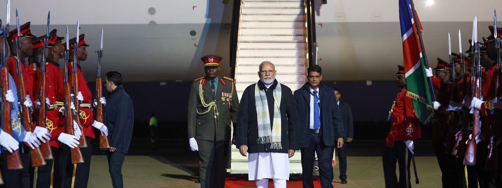 PM Modi reached Windhoek, capital of Namibia today in the last leg of his five-nation visit