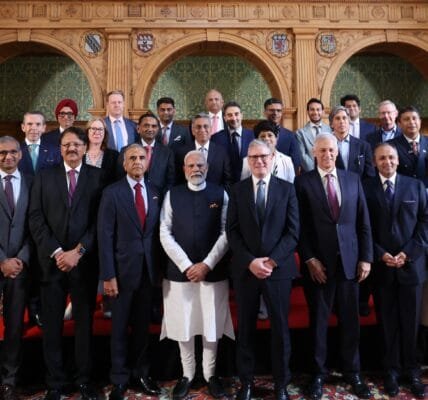 PM Narendra Modi and UK Prime Minister Keir Starmer met Indian and British industrialists