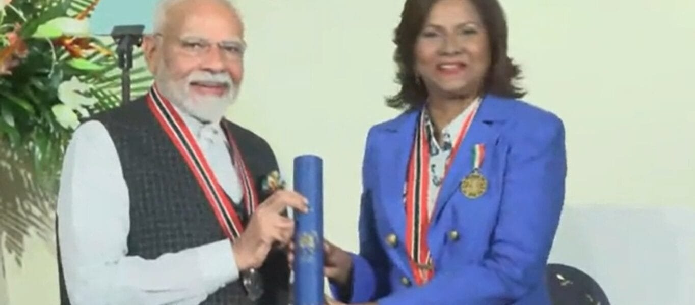 PM Narendra Modi honoured with Trinidad and Tobago's highest national award, The Order of the Republic of Trinidad and Tobago