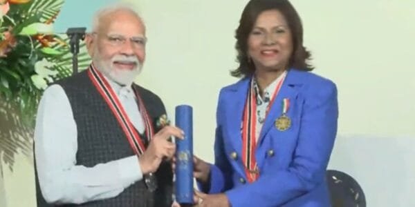 PM Narendra Modi honoured with Trinidad and Tobago's highest national award, The Order of the Republic of Trinidad and Tobago