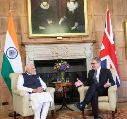 PM Narendra Modi meets PM of the United Kingdom Keir Starmer