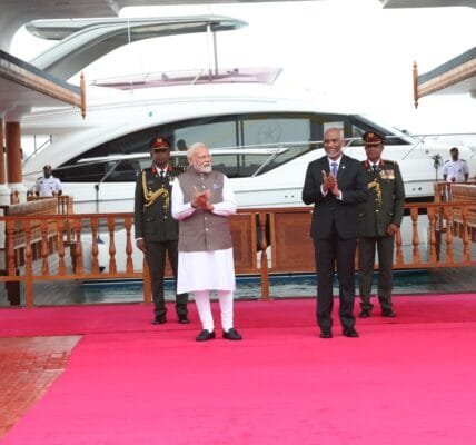 PM Narendra Modi reached Maldives capital Male in the second leg of his two-nation visit