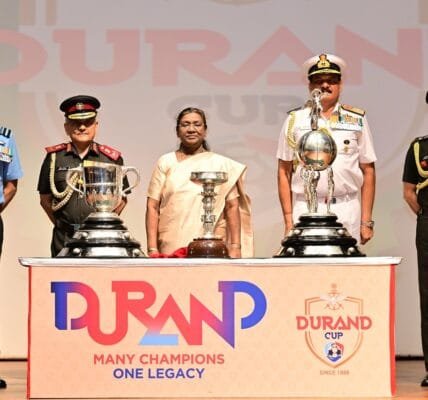 President Draupadi Murmu today unveiled the trophy of the Durand Cup Football Tournament 2025 in New Delhi