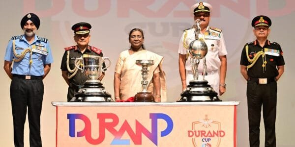 President Draupadi Murmu today unveiled the trophy of the Durand Cup Football Tournament 2025 in New Delhi