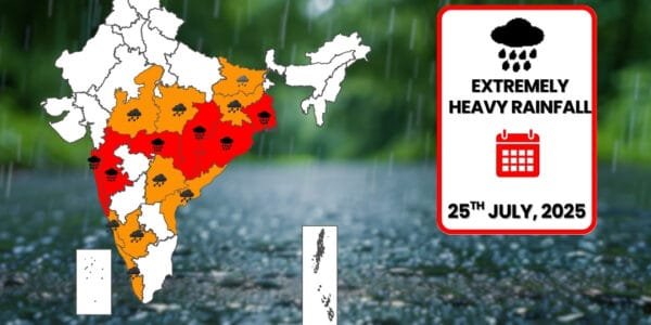 Red alert for extremely heavy rains in some areas of Odisha, West Bengal, Chhattisgarh and Maharashtra today
