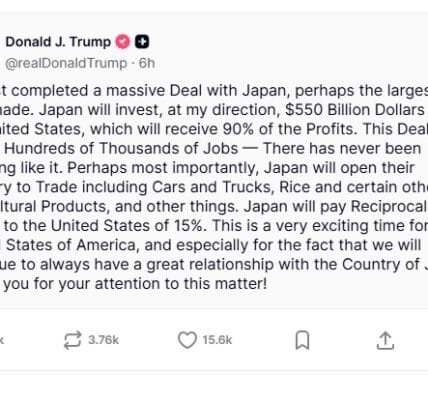 US President Donald Trump announces trade agreement with Japan and Philippines