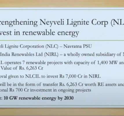 Union Cabinet approves investment relaxation for NLCIL to accelerate development of renewable energy