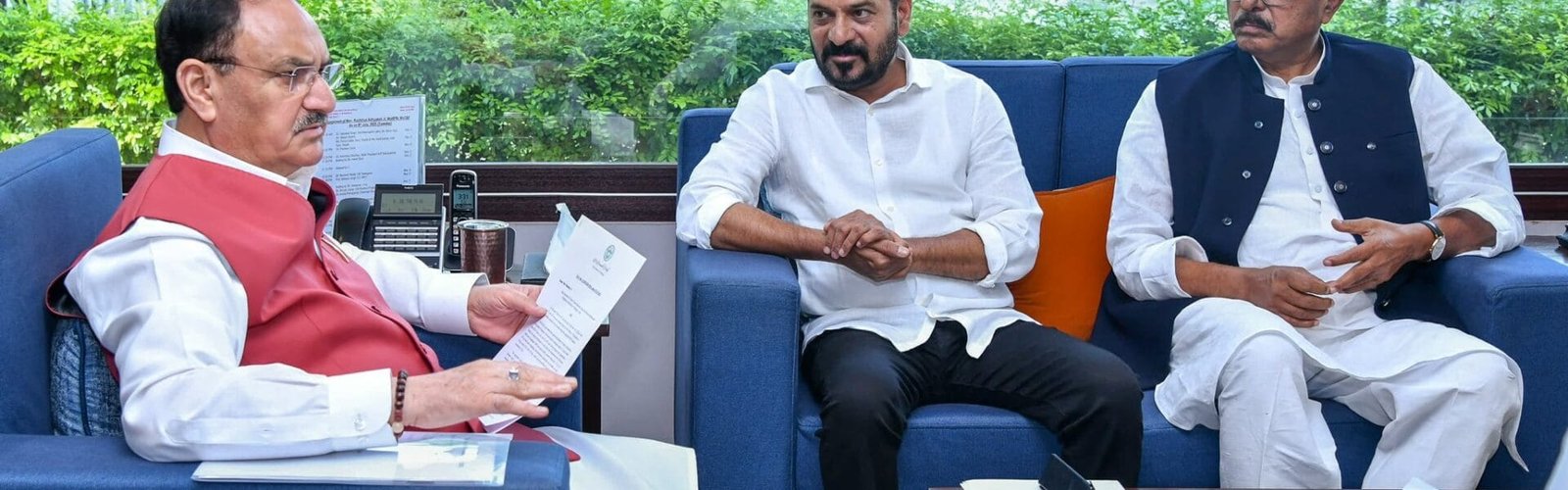 Union Minister of Chemicals and Fertilizers JP Nadda met Telangana CM A. Revanth Reddy; availability of fertilizers in Telangana discussed