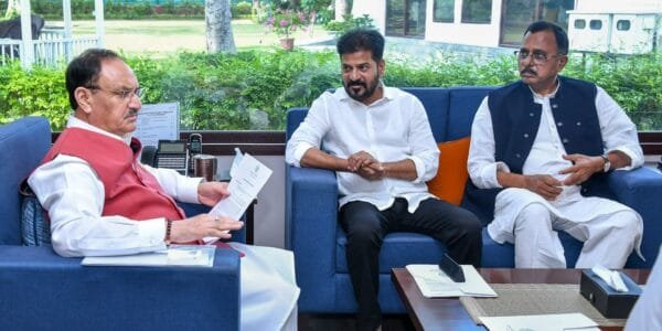 Union Minister of Chemicals and Fertilizers JP Nadda met Telangana CM A. Revanth Reddy; availability of fertilizers in Telangana discussed