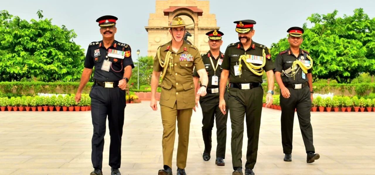 Australian Army Chief Lieutenant General Simon Stuart arrives in New Delhi on an official visit to India