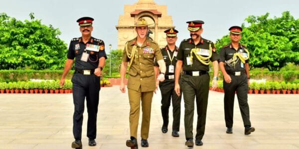 Australian Army Chief Lieutenant General Simon Stuart arrives in New Delhi on an official visit to India