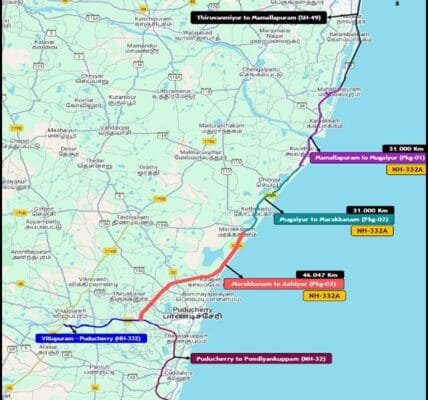 Cabinet approves construction of 4-lane Marakkanam-Puducherry Highway (NH-332A) in Tamil Nadu on Hybrid Annuity Mode with an outlay of Rs 2157 crore