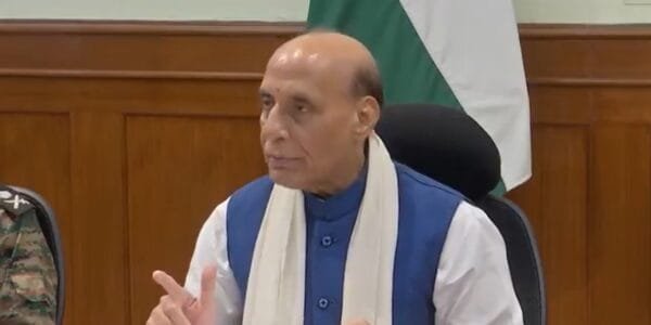 Defence Minister Rajnath Singh meets women military officers of the United Nations