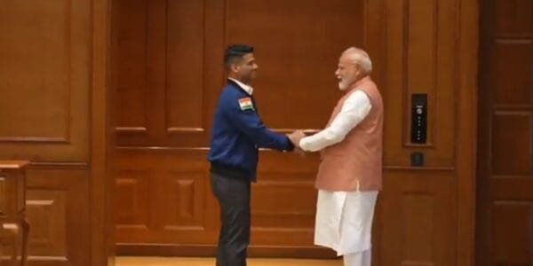 Group Captain Shubhanshu Shukla, pilot of Axiom-4 space mission, meets PM Narendra Modi