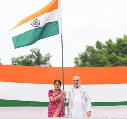 Home Minister Amit Shah today hoisted the tricolor