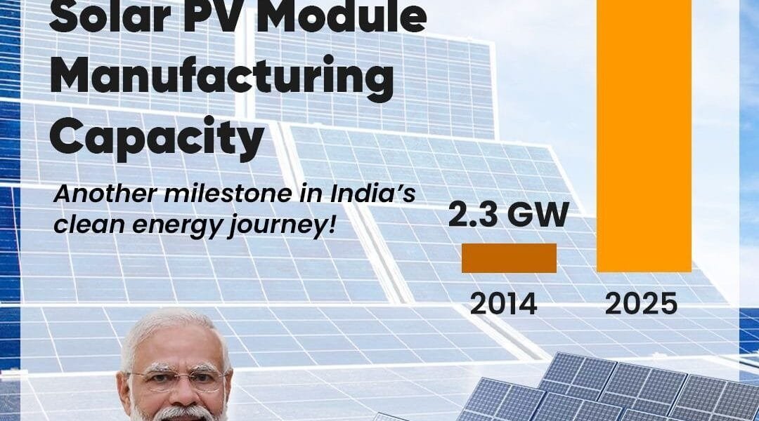 India achieves significant milestone of 100 GW solar photovoltaic module manufacturing capacity