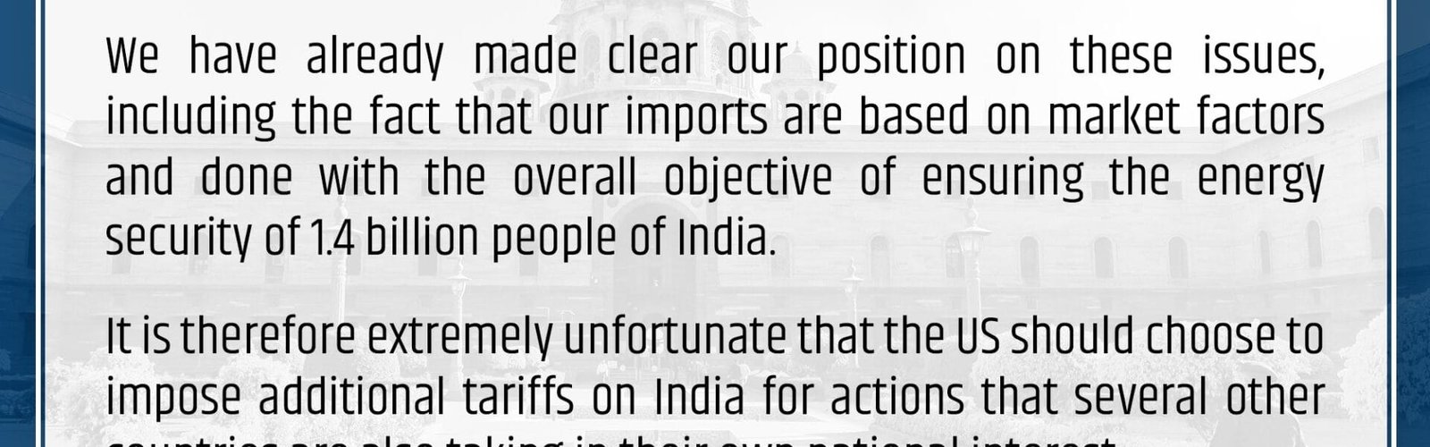 India reacts strongly after US announces additional duty on Indian imports
