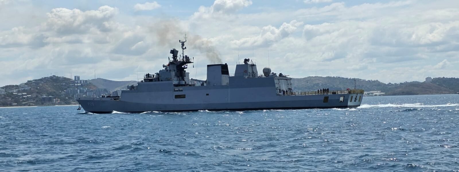 Indian Naval Warship arrives in Port Moresby to participate in 50th Independence Day celebrations of Papua New Guinea