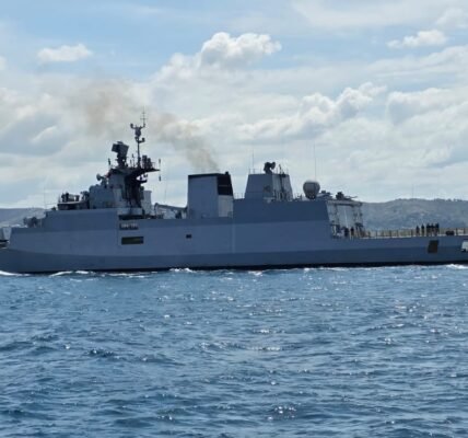 Indian Naval Warship arrives in Port Moresby to participate in 50th Independence Day celebrations of Papua New Guinea