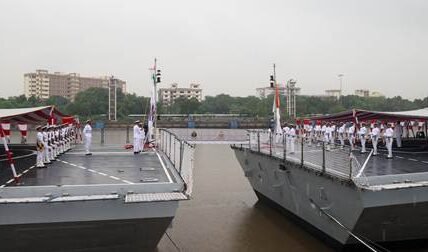Multi-mission stealth frigates - INS Udaygiri and INS Himgiri inducted into Indian Navy at Visakhapatnam in presence of Defence Minister