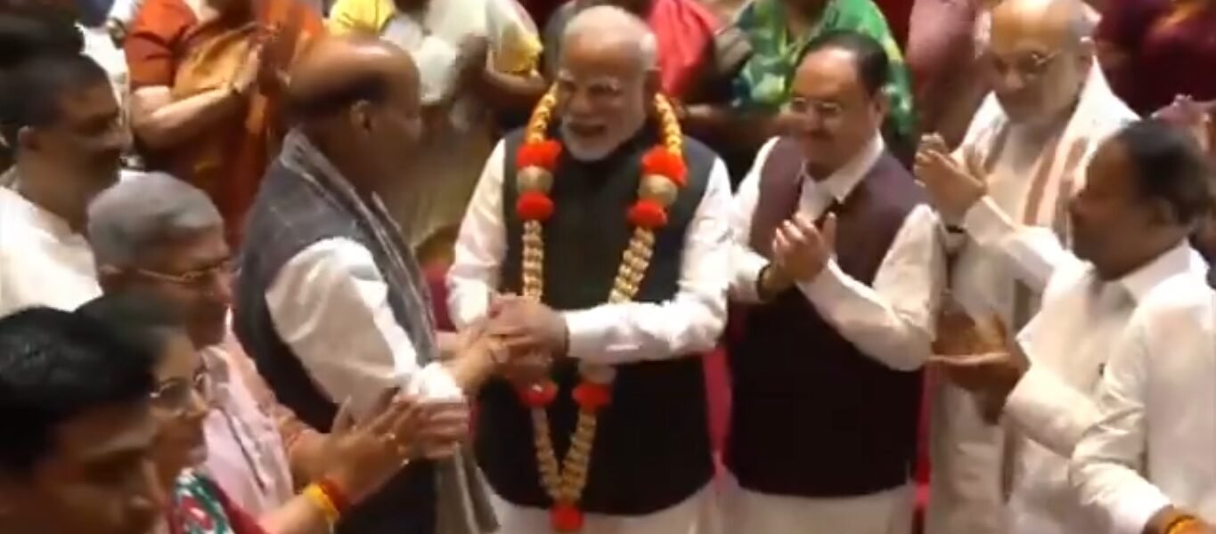 NDA Parliamentary Party meeting was held this morning in the Parliament House complex in New Delhi