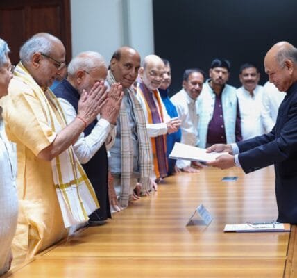 NDA Vice Presidential candidate C.P. Radhakrishnan filed his nomination