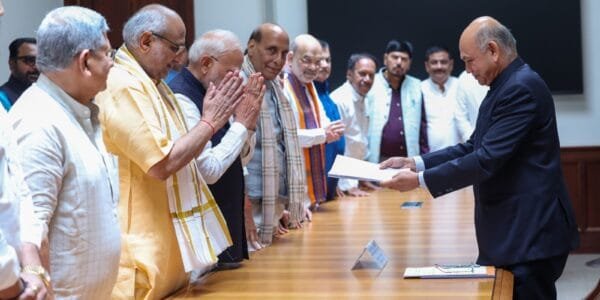 NDA Vice Presidential candidate C.P. Radhakrishnan filed his nomination