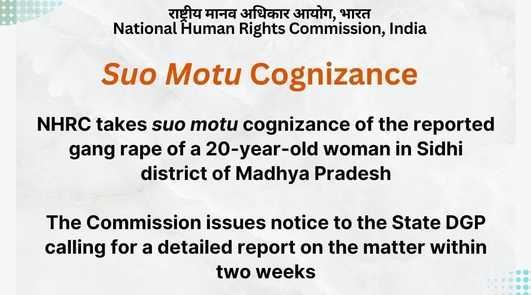 NHRC takes suo motu cognizance