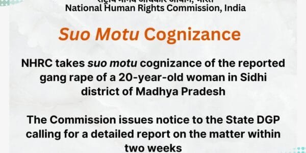 NHRC takes suo motu cognizance