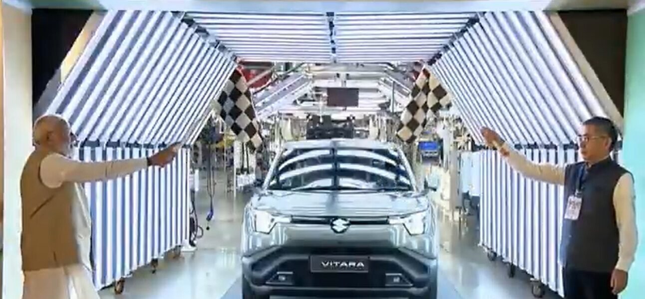 PM Modi flagged off Suzuki's first global battery electric vehicle e-Vitara at Suzuki Motor Plant in Ahmedabad