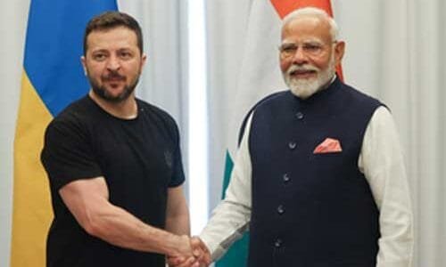 PM Modi held a telephone conversation with President of Ukraine Volodymyr Zelensky today