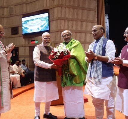 PM Modi introduced C.P. Radhakrishnan in the NDA Parliamentary Party meeting and appealed for unanimous support